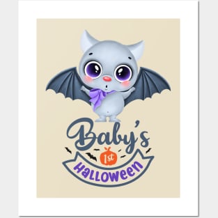 Baby's First Halloween Cute Bat Posters and Art